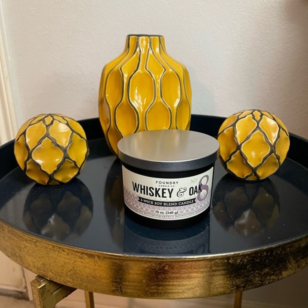 ReservedFL Foundry Candle Co. Whiskey & Oak 3 wick soy scented candle, 12 oz.